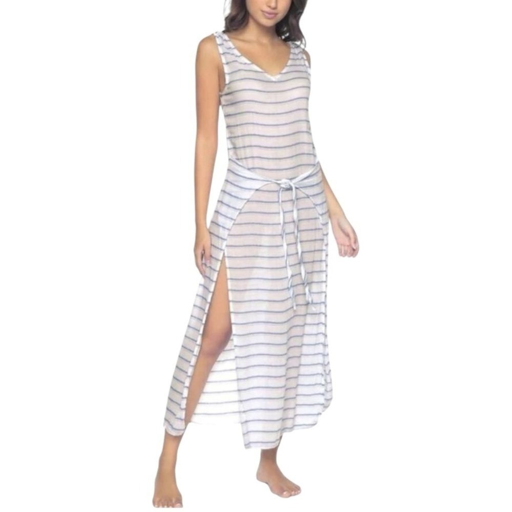 PILYQ Sophie Bay Stripe Coverup Tie Maxi Dress. Size M/L